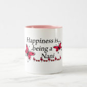 Glück ist ein Nani-BÜTTERFLICH Zweifarbige Tasse (Mittel)