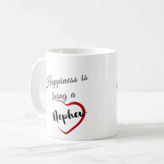 Glück ist ein Nephew Kaffeetasse (Vorderseite Links)