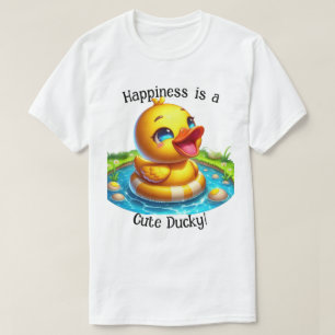 Glück ist ein Niedlicher Ducky T - Shirt (1)