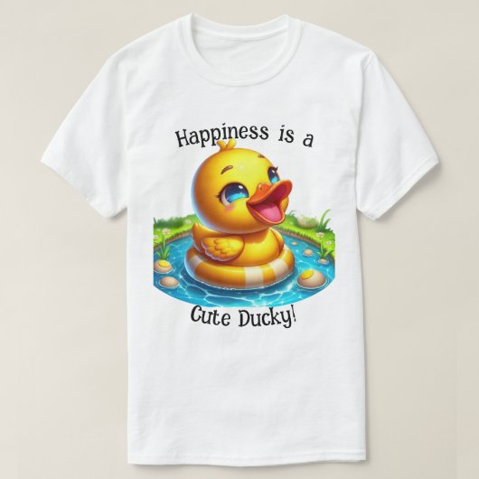 Glück ist ein Niedlicher Ducky T - Shirt (1) (Design vorne)