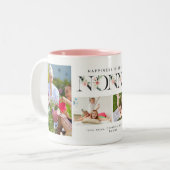 Glück ist ein Nonna Blush Floral 4 Foto Zweifarbige Tasse (Vorderseite Links)