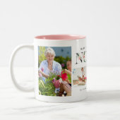 Glück ist ein Nonna Blush Floral 4 Foto Zweifarbige Tasse (Links)