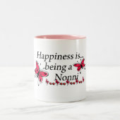 Glück ist ein Nonni-BÜTTERFLICH Zweifarbige Tasse (Mittel)