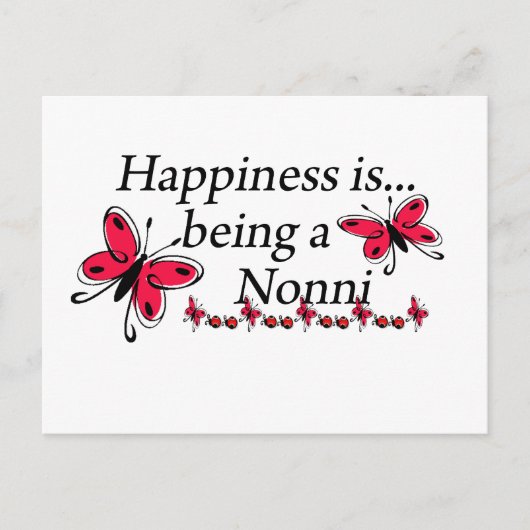 Glück ist ein Nonni-BUTTERFLY Postkarte (Vorderseite)