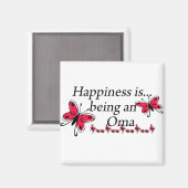 Glück ist ein Oma-BÜTTERFLICH Magnet (Vorderseite/Rückseite)