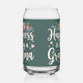 Glück ist ein Oma-Floral-Kern Dosenglas (Rechts)