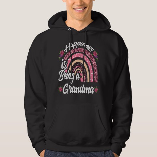 Glück ist ein Oma Niedlicher Regenbogenmütter Hoodie (Vorderseite)