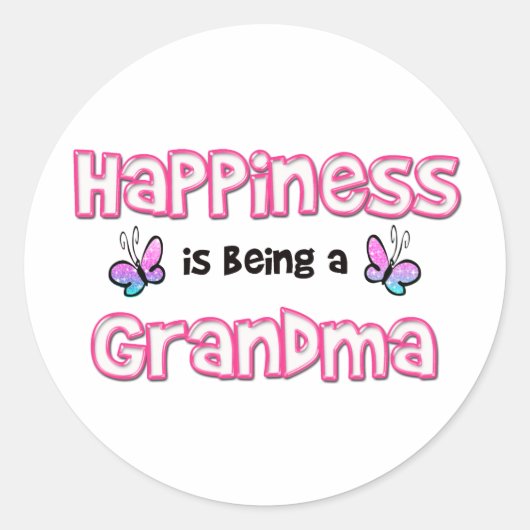 Glück ist ein Oma Runder Aufkleber (Vorderseite)