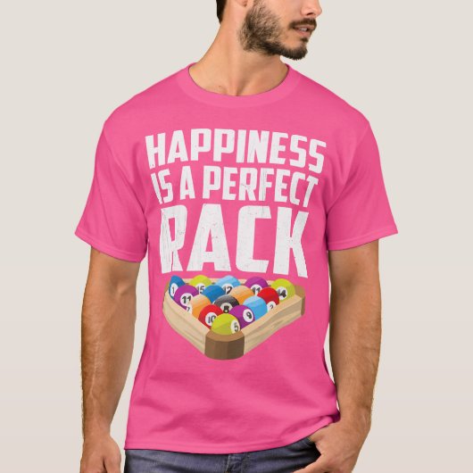 Glück ist ein perfekter Rack Funny Billiard Lover T-Shirt (Vorderseite)