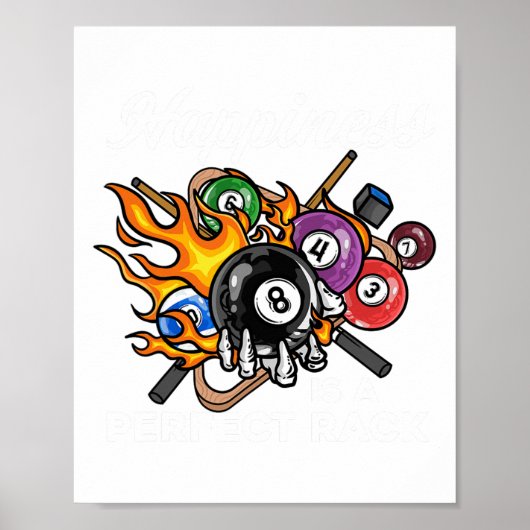 Glück ist ein perfektes Rack I Pool Billard Playe Poster (Vorne)