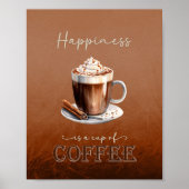 Glück ist ein Pokal Kaffee Rustikales Witziges Pos Poster (Vorne)