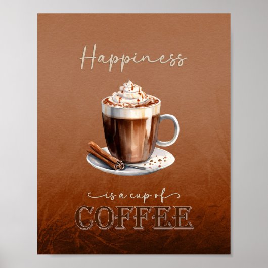 Glück ist ein Pokal Kaffee Rustikales Witziges Pos Poster (Vorne)