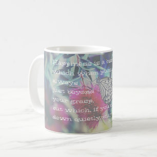 Glück ist ein Schmetterling - Inspirierender Spruc Kaffeetasse