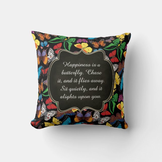 Glück ist ein Schmetterling Kissen (Vorderseite)