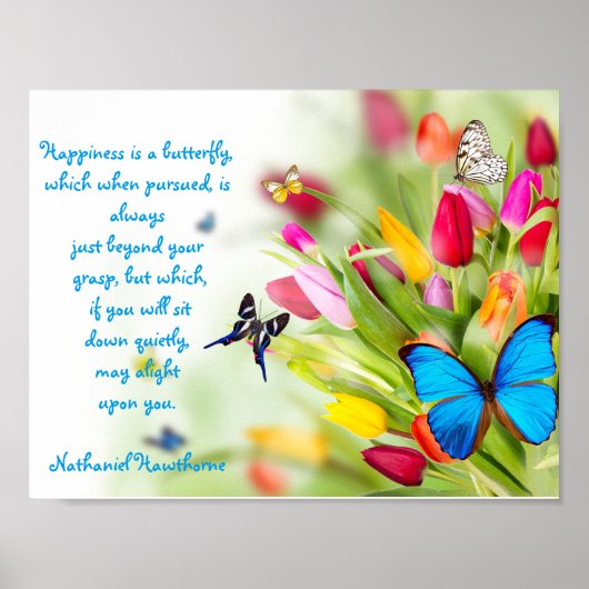 "Glück ist ein Schmetterling"...Poster Poster (Vorne)