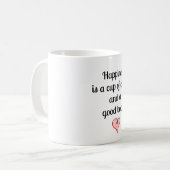 Glück ist ein Tasse Kaffee und ein gutes Buch (Vorderseite Links)