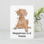 Glück ist ein Vizsla Einladung (Stehend Vorderseite)