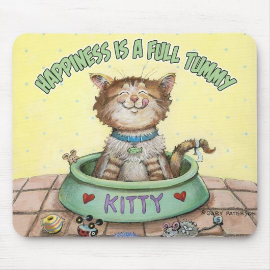 Glück ist ein voller Bauch Mousepad (Vorne)