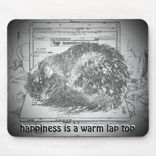 Glück ist ein warmer Schoß Top Meme Mousepad (Vorne)
