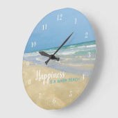 Glück ist ein warmer Strand Große Wanduhr (Winkel)