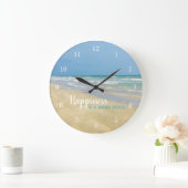 Glück ist ein warmer Strand Große Wanduhr (Zuhause)