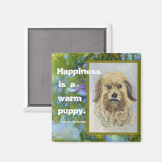 Glück ist ein warmer Welpe Magnet (Vorderseite/Rückseite)