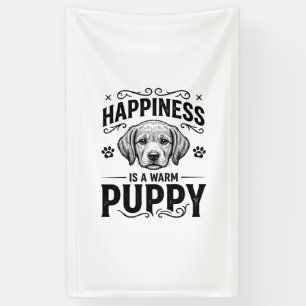 Glück Ist Ein Warmer Welpe Vintage-Hund-Shirt-Desi Banner