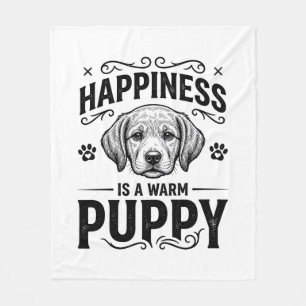 Glück Ist Ein Warmer Welpe Vintage Hund-Shirt Desi Fleecedecke