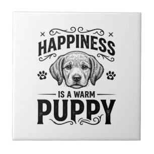 Glück Ist Ein Warmer Welpe Vintage Hund-Shirt Desi Fliese