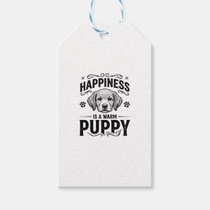 Glück ist ein warmer Welpe Vintage-Hund-Shirt-Desi Geschenkanhänger