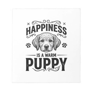 Glück Ist Ein Warmer Welpe Vintage Hund-Shirt Desi Notizblock