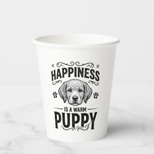 Glück Ist Ein Warmer Welpe Vintage Hund-Shirt Desi Pappbecher