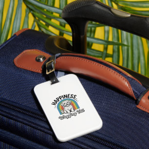 Glück ist ein wedelnder Schwanz Hundeliebhaber Des Gepäckanhänger