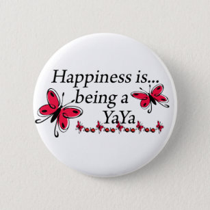 Glück ist ein YaYa SCHMETTERLING Button