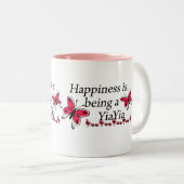 Glück ist ein YiaYia BUTTERFLY Zweifarbige Tasse (VorderseiteRechts)