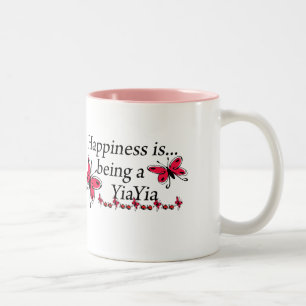 Glück ist ein YiaYia SCHMETTERLING Zweifarbige Tasse
