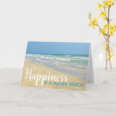 Glück ist ein Zitat von Warm Beach Funny Seaside Karte (Gelbe Blume)
