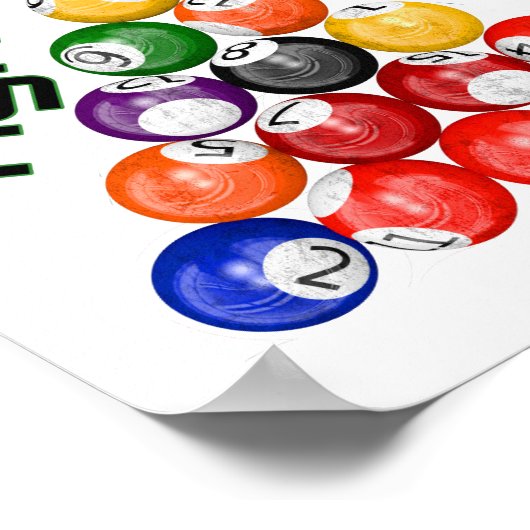 Glück ist ein zweistrahliges Billarddreieck Poster (Ecke)