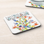 Glück ist eine attitude Fluttering Lovitude Getränkeuntersetzer (Linke Seite)