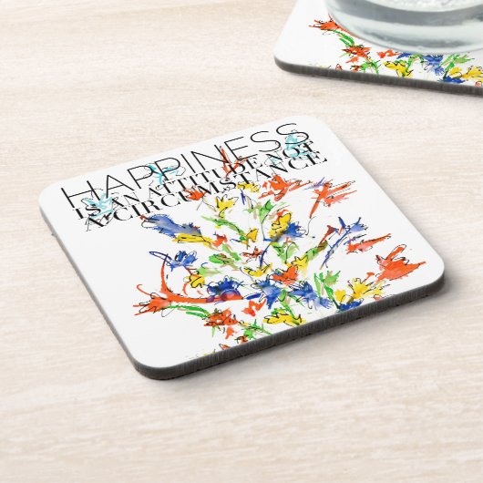 Glück ist eine attitude Fluttering Lovitude Getränkeuntersetzer (Linke Seite)