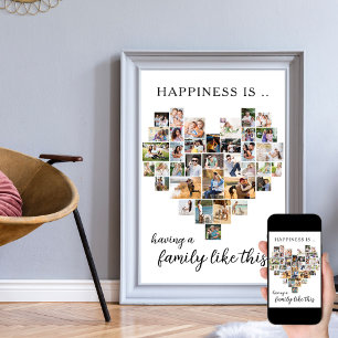 Glück ist eine Familie wie diese Herzförmige Colla Poster