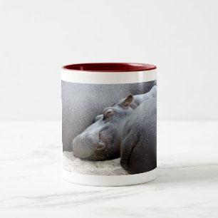 Glück ist eine Flusspferdsandwich-Tasse Zweifarbige Tasse