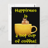 Glück ist eine heiße Tasse Kaffee! Postkarte (Vorne/Hinten)