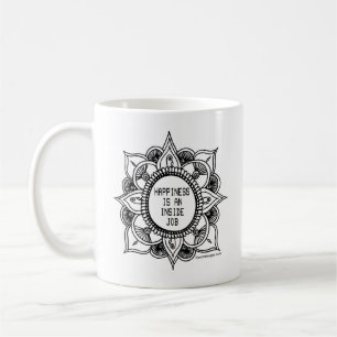 Glück ist eine innerer Jobmandala-Tasse Kaffeetasse