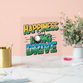 Glück ist eine lange Fahrt, Golf Acrylschild (Hochzeit)