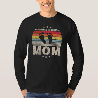 Glück ist eine Mama Frauen Vintage Dekoration Mami T-Shirt