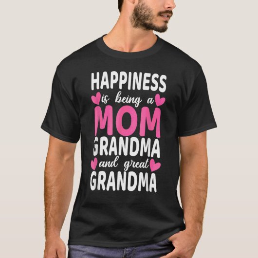 Glück ist eine Mama Großmutter Moth T-Shirt (Vorderseite)