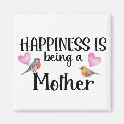 Glück ist, eine Mutter zu sein Vögel Herz Mama Ges Magnet (Vorne)