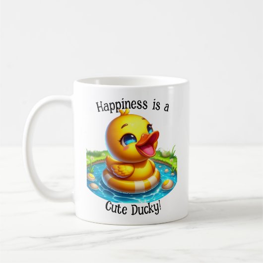 Glück ist eine Niedliche Ducky Coffee Tasse (1) (Links)