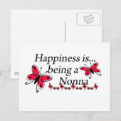 Glück ist eine Nonna BUTTERFLY Postkarte (Vorne/Hinten)